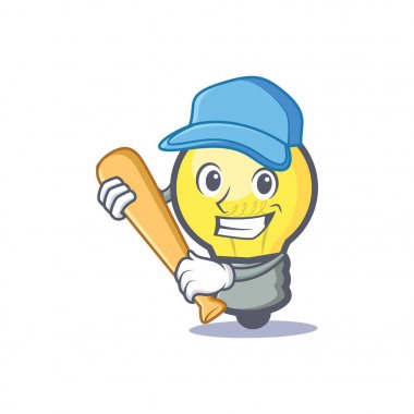 Beyzbol ampul karakter karikatür