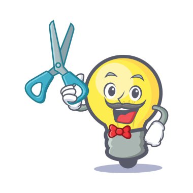 Kuaför ampul karakter karikatür