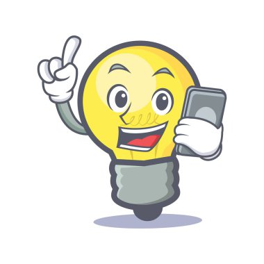 telefon ile ampul karakter karikatür