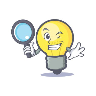 Dedektif ampul karakter karikatür