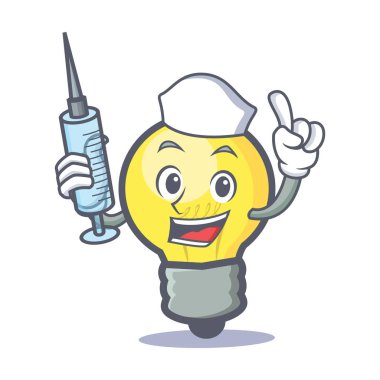 Hemşire ampul karakter karikatür