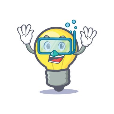 Dalış ampul karakter karikatür