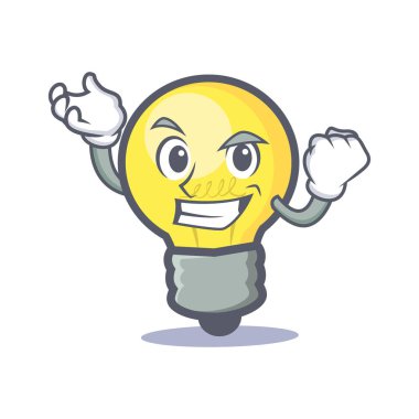 Başarılı ampul karakter karikatür