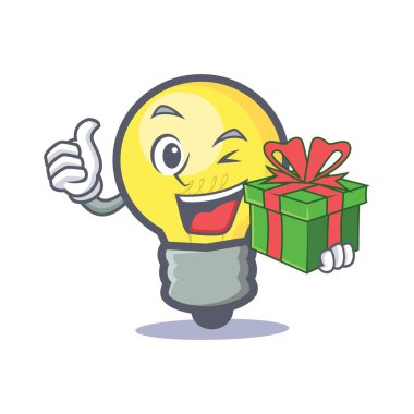 ampul karakter karikatür hediye ile