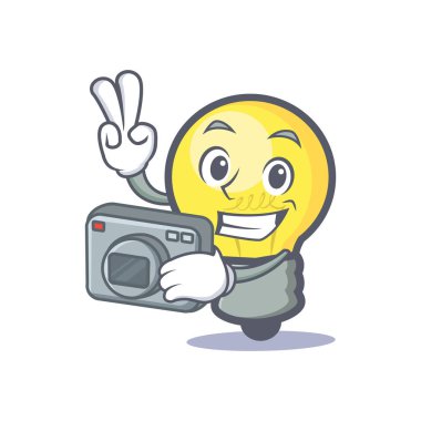 Fotoğraf ampul karakter karikatür