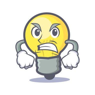 Kızgın ampul karakter karikatür