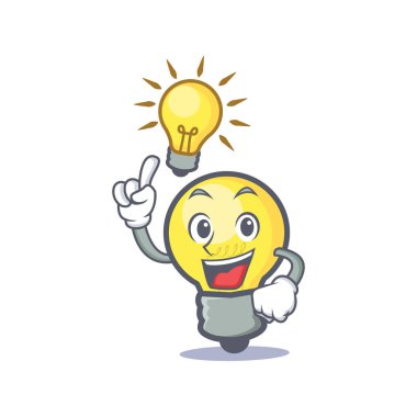 Bir fikir ampul karakter karikatür var