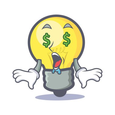 Para göz ampul karakter karikatür