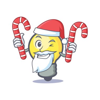 Şeker ile Noel Baba ampul karakter karikatür