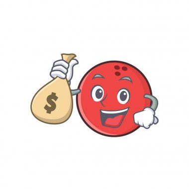 para çantası ile bowling topu karakter karikatür