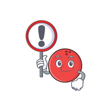 Bowling topu karakter karikatür işareti ile