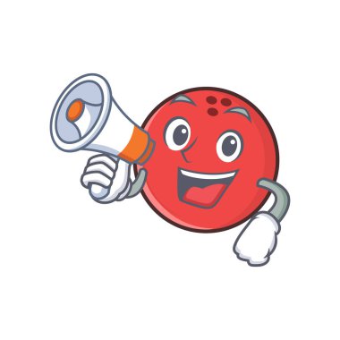 megafon ile bowling topu karakter karikatür