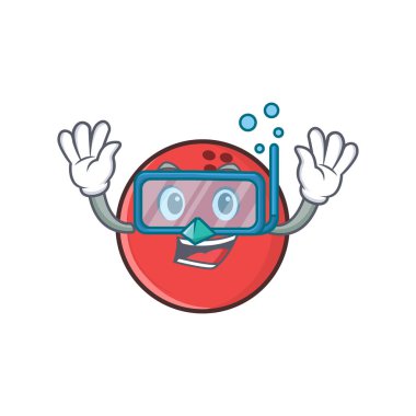 Dalış bowling topu karakter karikatür