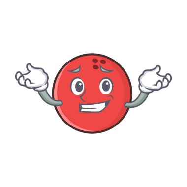 Sırıtan bowling topu karakter karikatür