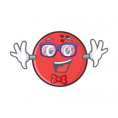 Geek bowling topu karakter karikatür