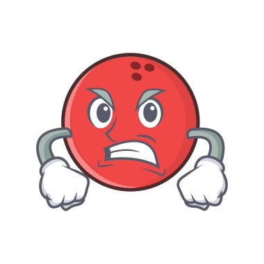 Kızgın bowling topu karakter karikatür