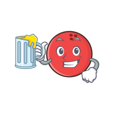 suyu ile bowling topu karakter karikatür