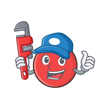 Tesisatçı bowling topu karakter karikatür