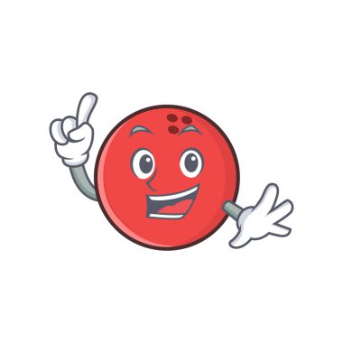 Parmak bowling topu karakter karikatür