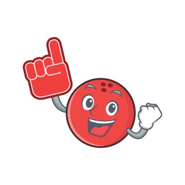 Köpük parmak bowling topu karakter karikatür