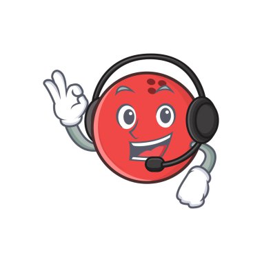 kulaklık ile bowling topu karakter karikatür