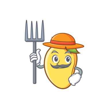 Çiftçi mango karakter karikatür maskot