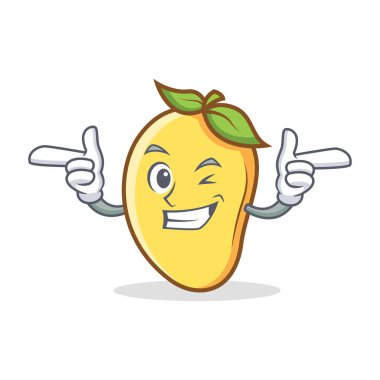 Wink mango karakter karikatür maskot