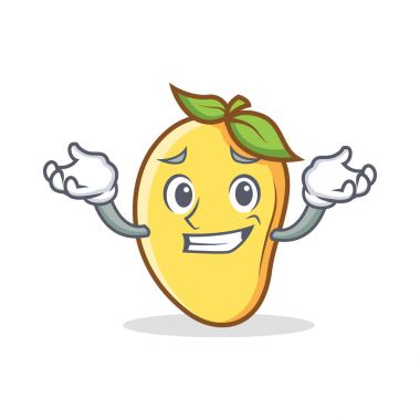 Sırıtan mango karakter karikatür maskot