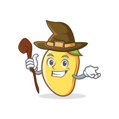 Cadı mango karakter karikatür maskot