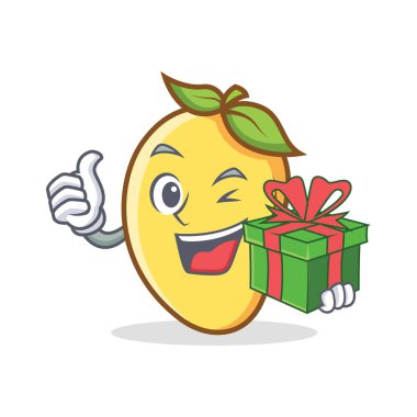 Mango karakter karikatür maskot hediye ile