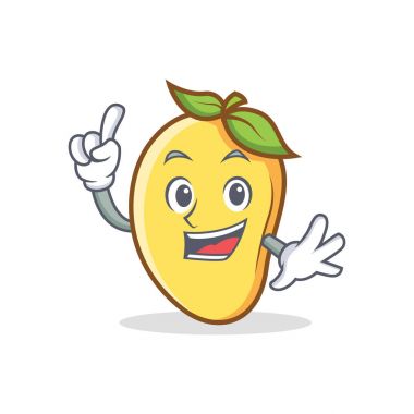 Parmak mango karakter karikatür maskot