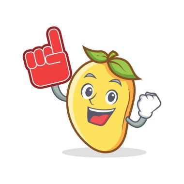 Köpük parmak mango karakter karikatür maskot