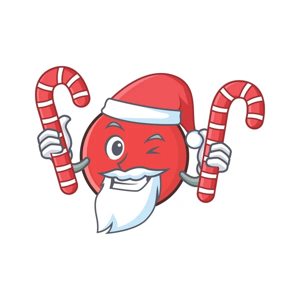 Santa Bowling Ball Charakter Cartoon mit Süßigkeiten — Stockvektor