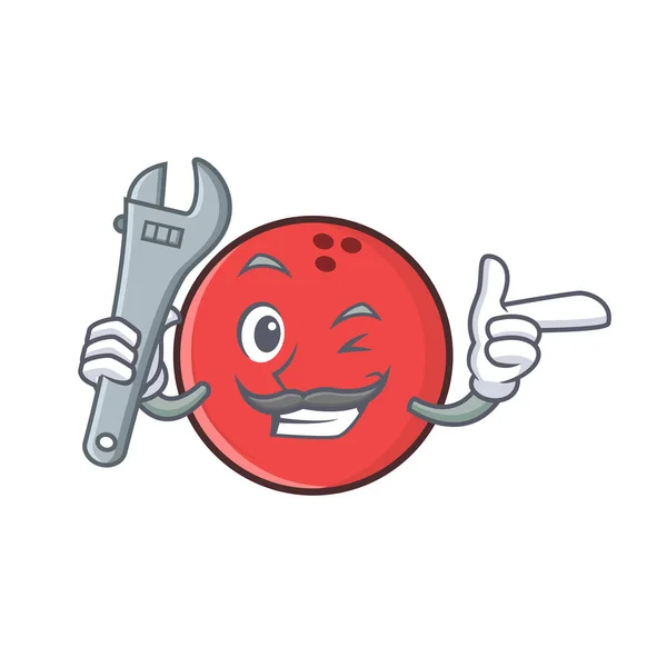 Mechanische Bowlingball Charakter Cartoon — Stockvektor