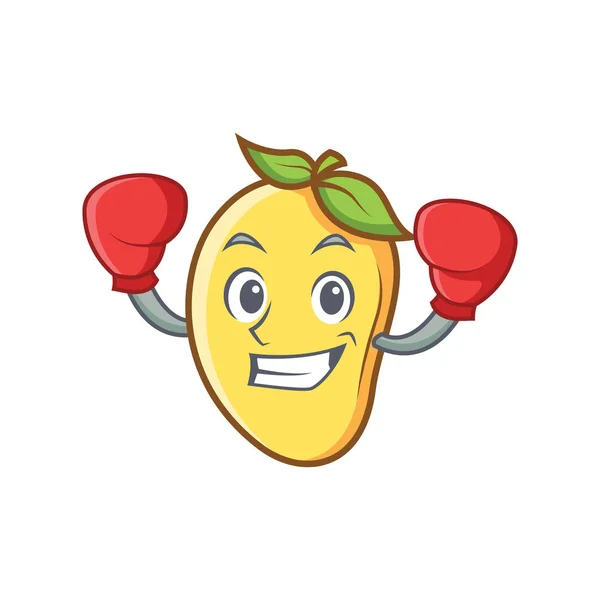 Boxing mangga karakter maskot kartun - Stok Vektor