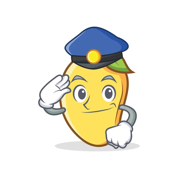 Карикатурный талисман полицейского манго — стоковый вектор
