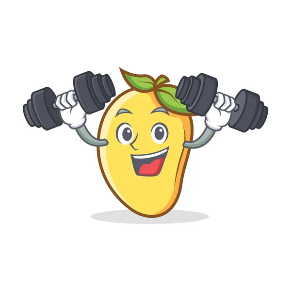 Fitness mangga karakter maskot kartun - Stok Vektor