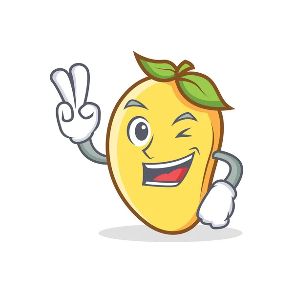 Two finger mango character cartoon mascot — Stock Vector