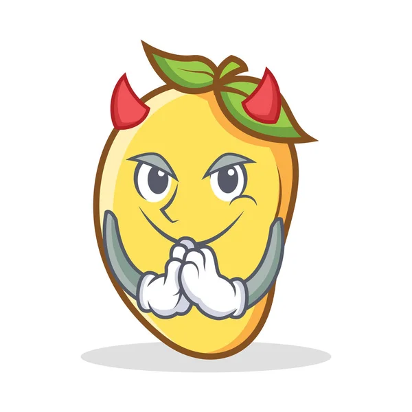 Devil mango character cartoon mascot — Stock Vector