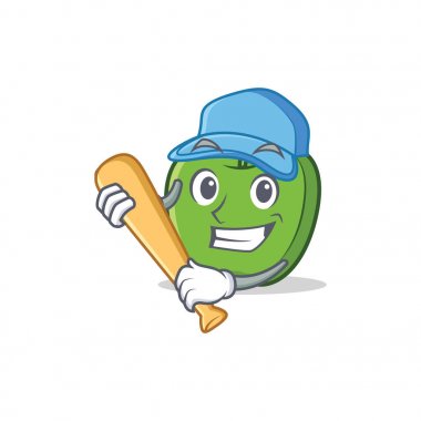 İskambil beyzbol yeşil elma karakter karikatür