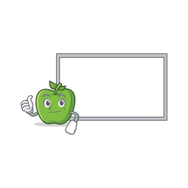 Yönetim Kurulu ile yeşil elma karakter karikatür Yaşasın