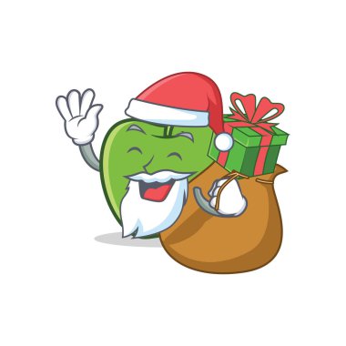 Santa yeşil elma karakter karikatür hediye ile