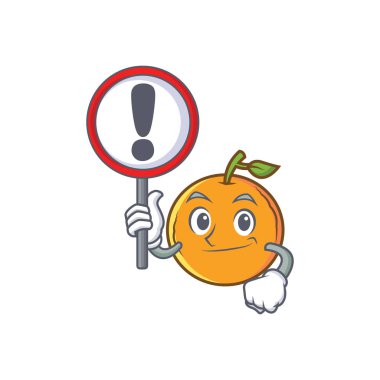 İşareti turuncu meyve çizgi film karakteri ile