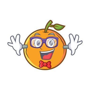 Geek turuncu meyve çizgi film karakteri