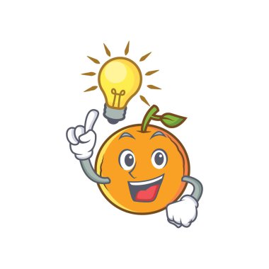 Bir fikir turuncu meyve çizgi film karakteri var