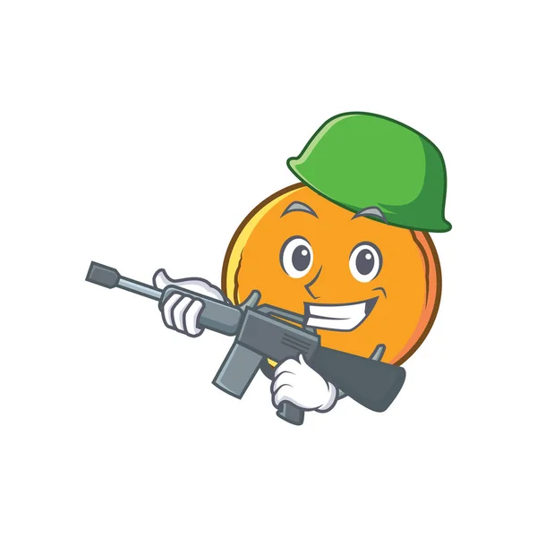 Ordu turuncu meyve çizgi film karakteri — Stok Vektör
