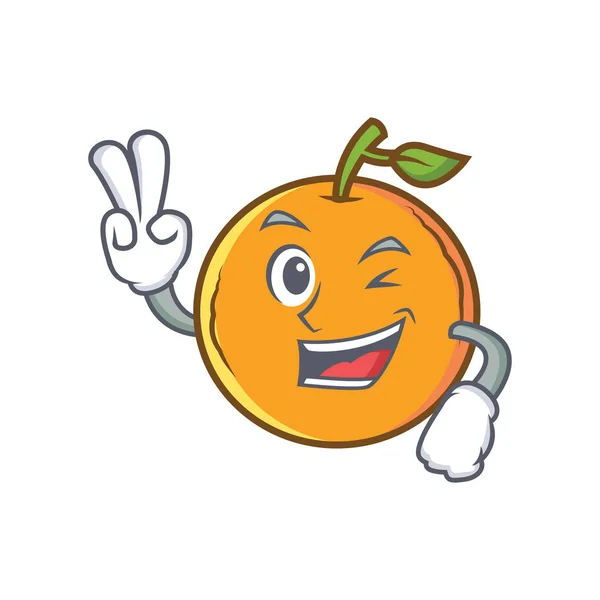 Dois dedo laranja fruta personagem cartoon — Vetor de Stock