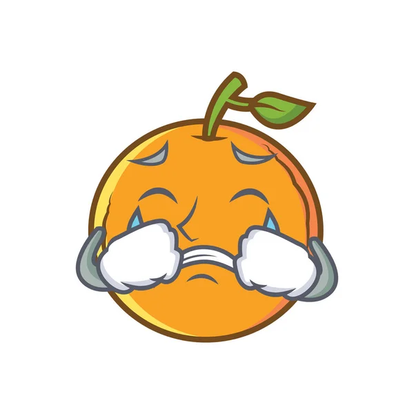 Crying orange fruit cartoon character — Stock Vector
