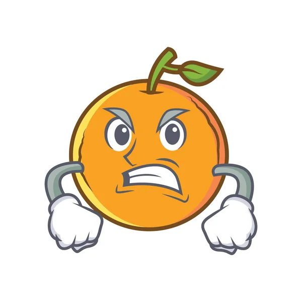 Kızgın turuncu meyve çizgi film karakteri — Stok Vektör