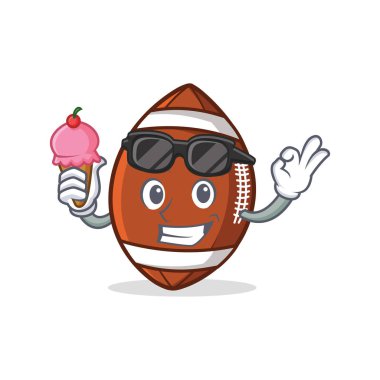 Amerikan futbolu karakter karikatür dondurma ile